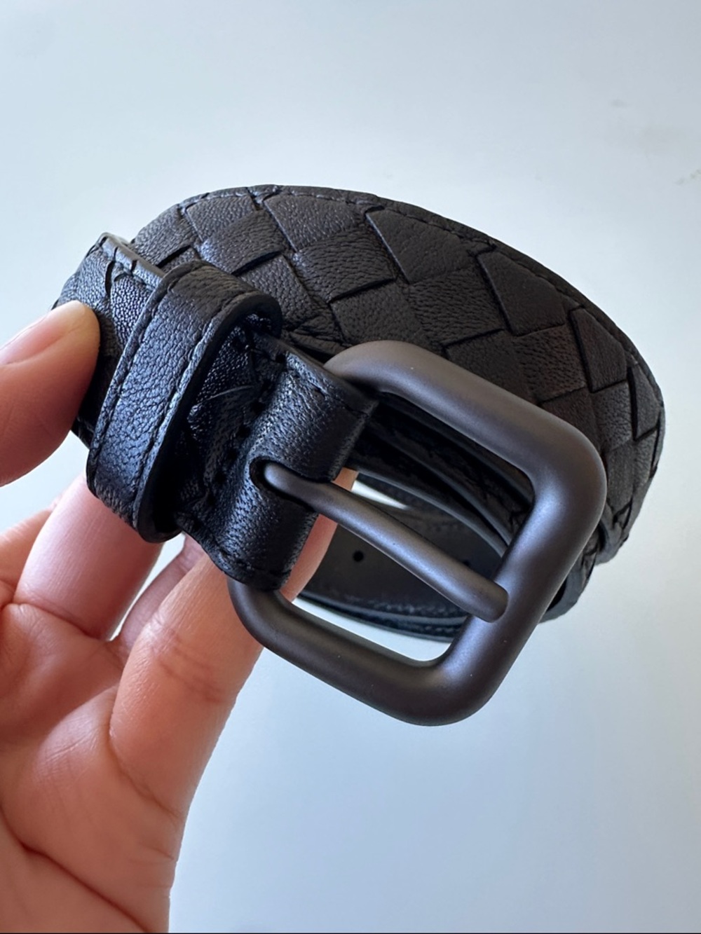 Bottega Veneta Black Woven Leather Belt - Picture 3 of 6